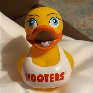 Collectible Hooters Yellow Duck with White and Orange Details